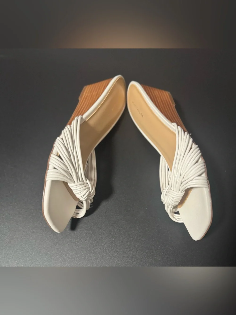 Ann Taylor Women’s White Knotted Strappy Wedge Sandal Size 9M
